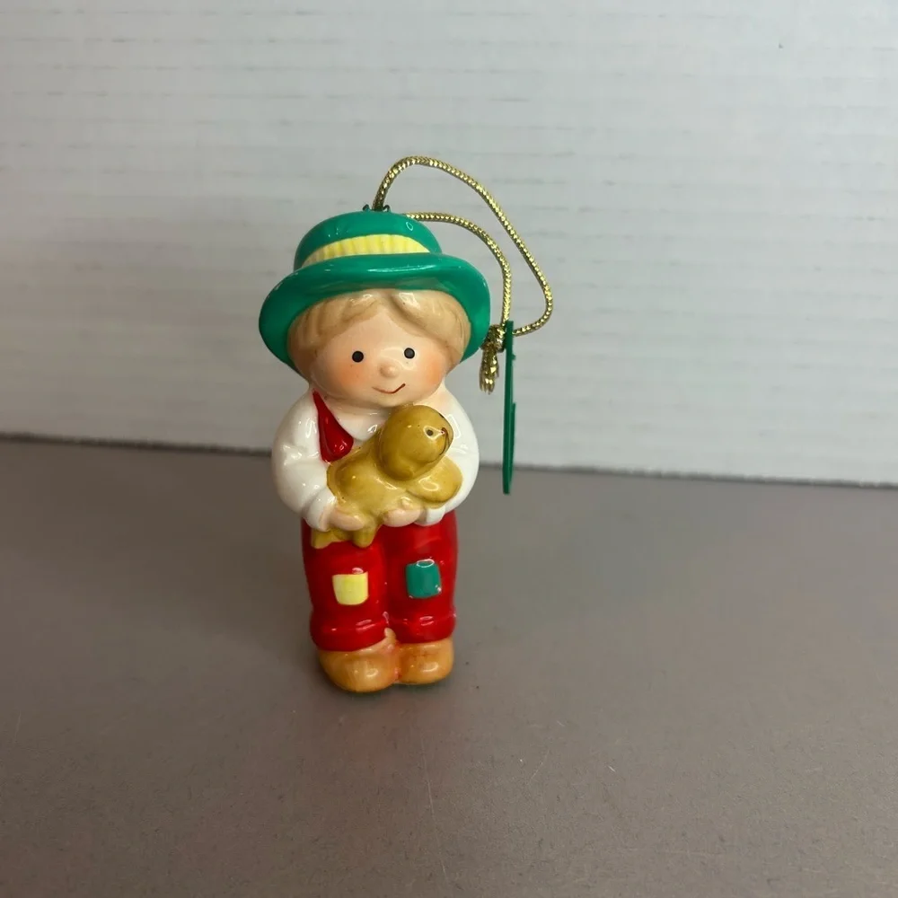 Holly Hobbie Christmas Figurine with green hat